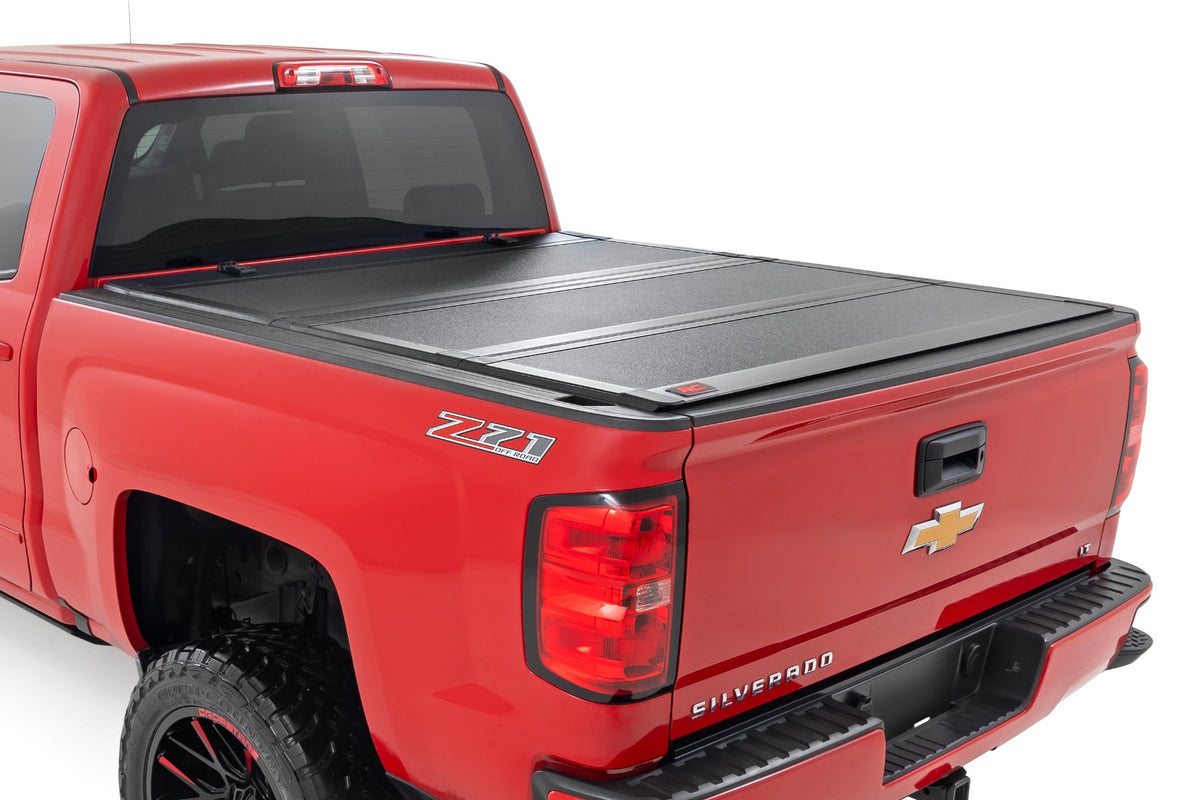 Rough Country Hard Tri-Fold Flip Up Bed Cover | Chevy/GMC 1500/2500HD/3500HD (14-19)