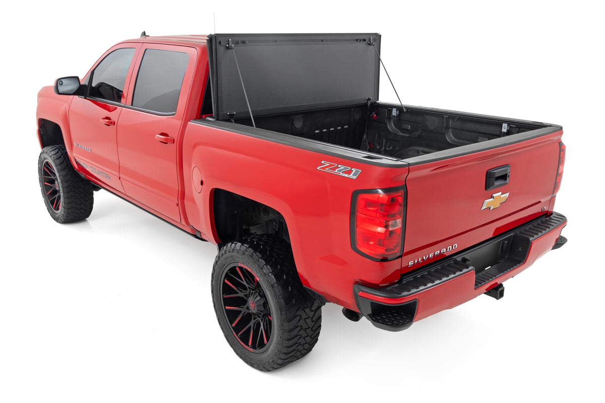 Rough Country Hard Tri-Fold Flip Up Bed Cover | Chevy/GMC 1500/2500HD/3500HD (14-19)