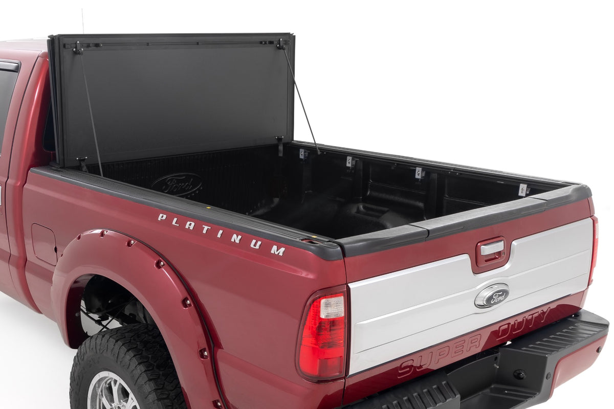 Rough Country Hard Tri-Fold Flip Up Bed Cover 6'10