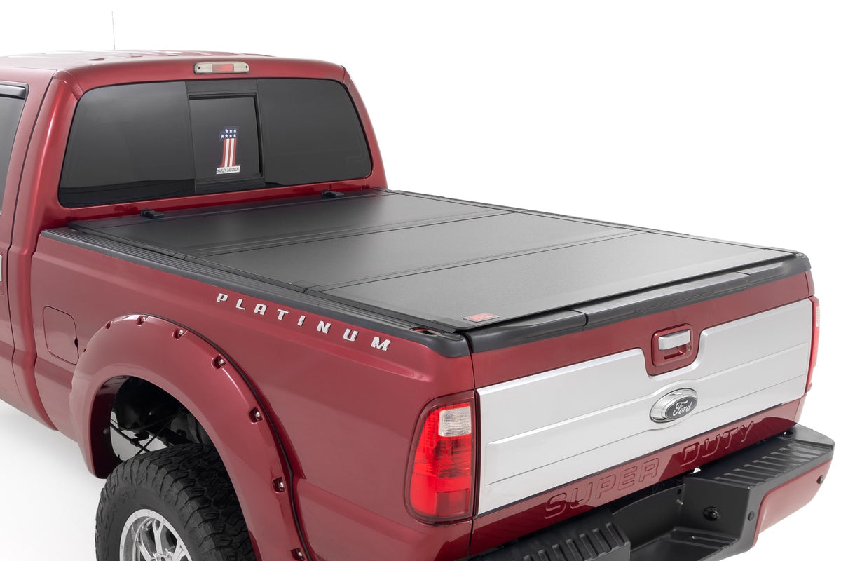 Rough Country Hard Tri-Fold Flip Up Bed Cover 6'10