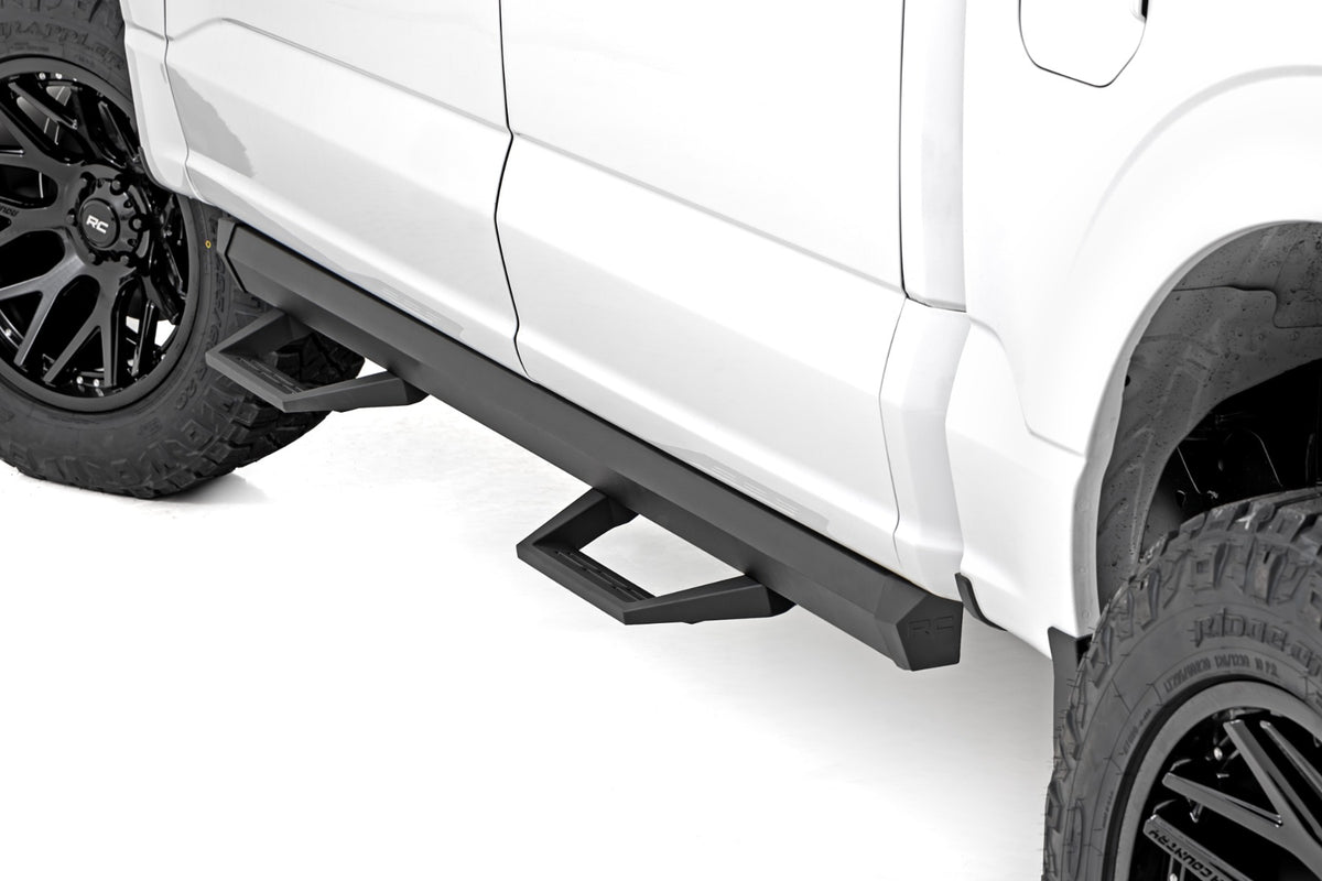 Rough Country SRL2 Adj Aluminum Step Crew Cab | Ford F-150/Lightning/F-250/F-350/Raptor (15-26)