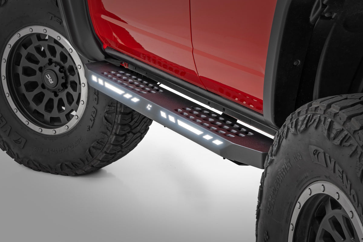 Rough Country AC2 Running Boards Amber/White | 4-Door | Ford Bronco 4WD (2021-2026)