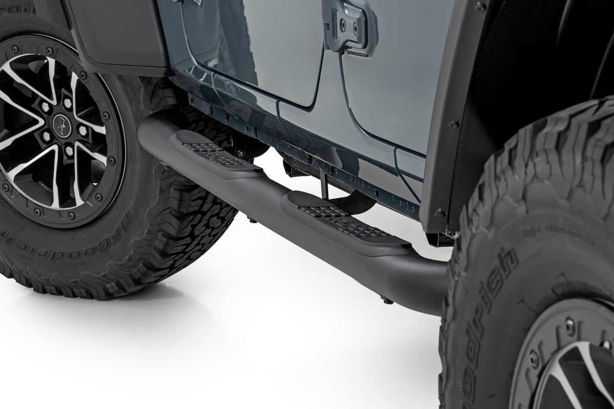 Rough Country Nerf Steps 3-Inch Tube | 4 Door | Jeep Wrangler Unlimited 2WD/4WD (2018-2026)