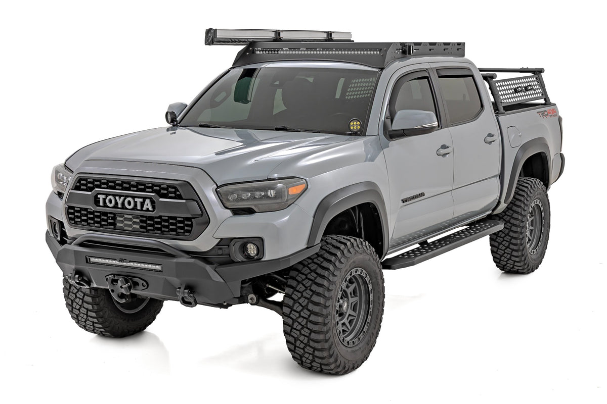 Rough Country RPT2 Running Board Double Cab | Black | Toyota Tacoma 2WD/4WD (2016-2023)