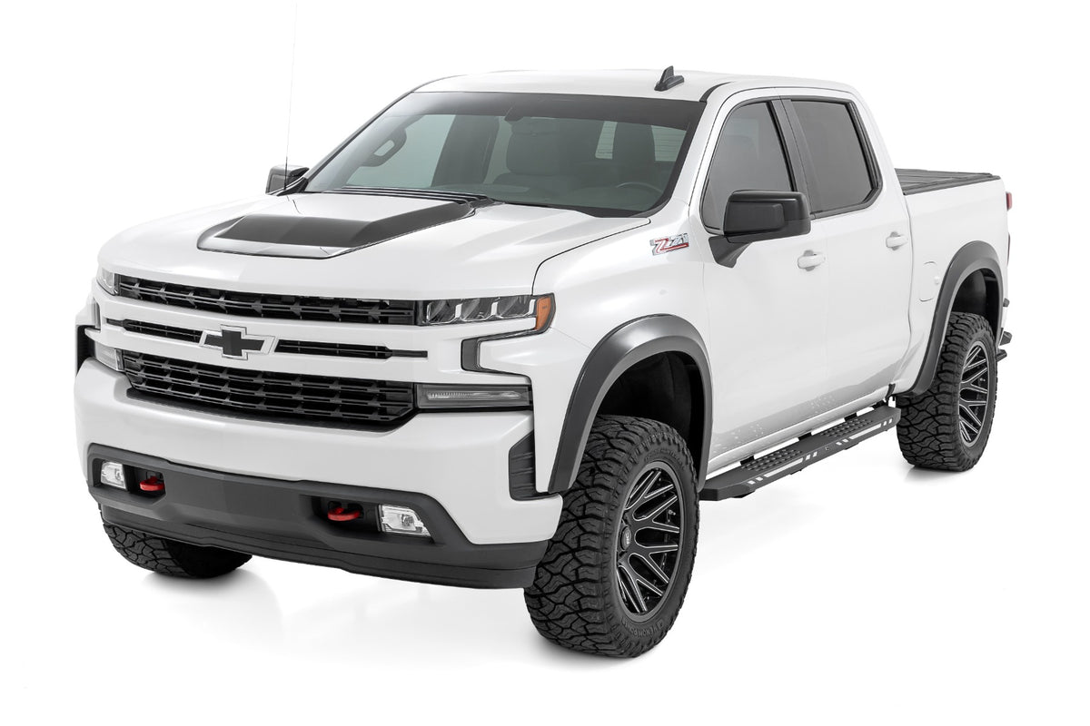 Rough Country AC2 Running Boards Amber/White | Crew Cab | Chevy/GMC 1500/2500HD/3500HD (19-26)