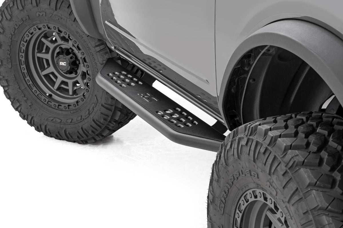 Rough Country OV2 Running Boards Side Step Bars | 2-Door | Ford Bronco (2 Door) (21-26)