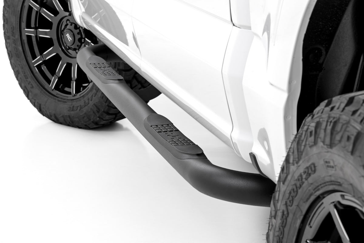 Rough Country Nerf Steps 3-Inch Tube | Crew Cab | Ford F-150/Lightning/F-250/F-350/Raptor (15-26)