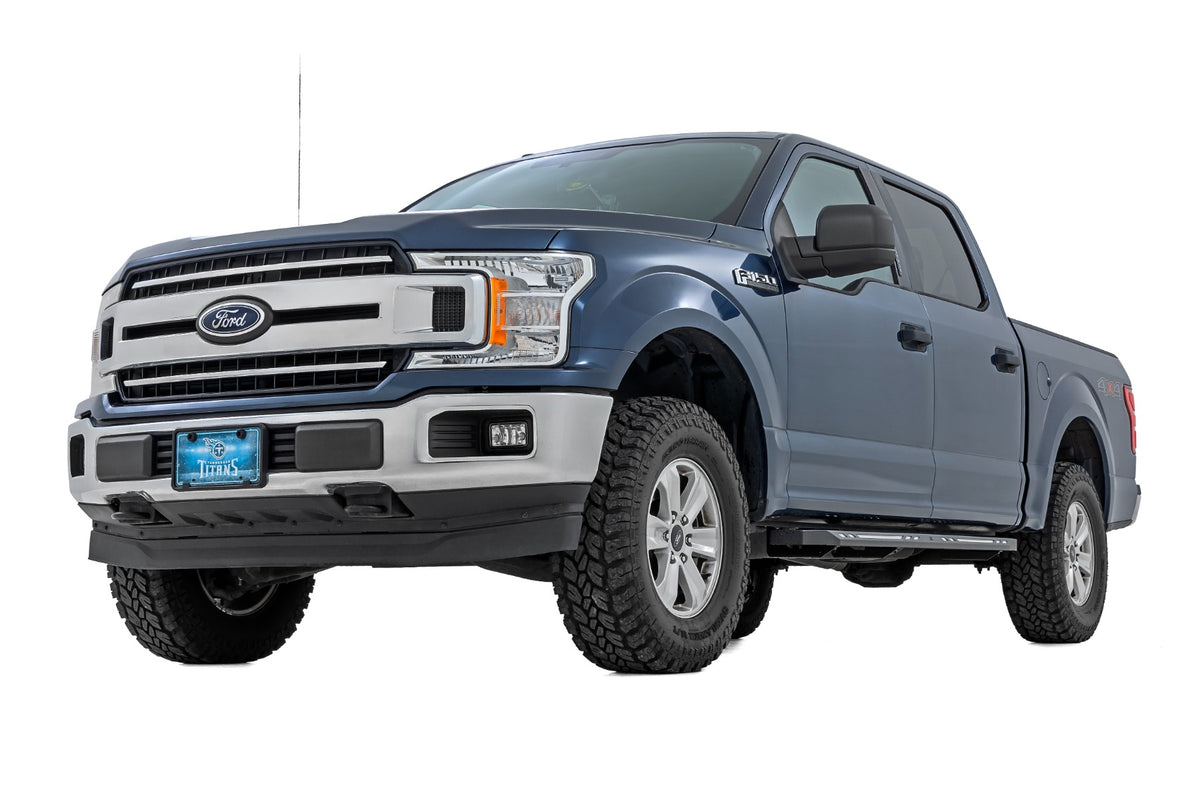 Rough Country AC2 Running Boards Amber/White | Crew Cab | Ford F-150/Lightning/F-250/F-350/Raptor (15-26)