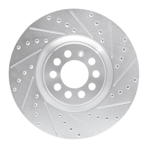 R1 00-06 Audi TT Front Right Drilled & Slotted Silver Brake Rotor