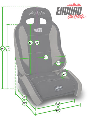 PRP EnduroCrawl Reclining Suspension Seat (Driver Side) - Black Tweed