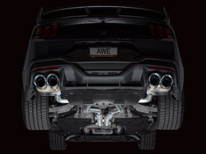 AWE 2024 Ford Mustang Dark Horse S650 RWD SwitchPath Cat-Back Exhaust w/ Quad Chrome Silver Tips