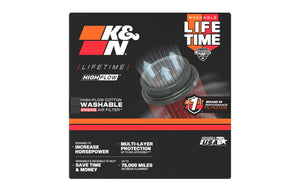 K&N Universal Chrome Filter 100MM Flange ID / 138MM Base OD / 114MM Top OD / 92MM Height