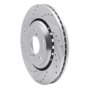 R1 15-25 Acura MDX Front Left Drilled & Slotted Silver Brake Rotor