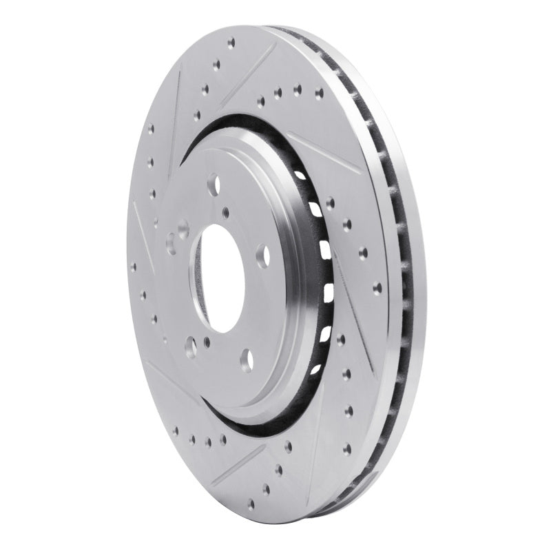 R1 15-25 Acura MDX Front Left Drilled & Slotted Silver Brake Rotor