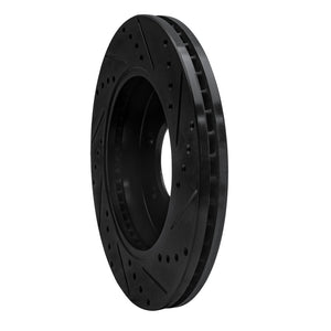 R1 99-07 Ford E-350 Econoline Club Wagon Rear Left Drilled & Slotted Black Brake Rotor