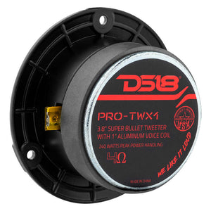 DS18 3.8in Super Bullet Tweeter 120 Watts RMS 1in Aluminum Vc 4 ohm Silver