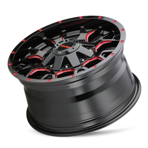 Mayhem 8015 Warrior 17x9 / 5x127 BP / -12mm Offset / 87mm Hub Black w/ Prism Red Wheel