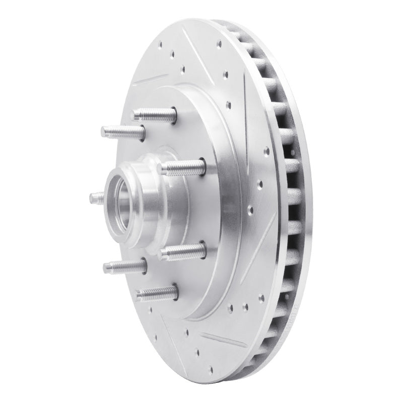 R1 97-02 Ford F-150 RWD Front Right Drilled & Slotted Silver Brake Rotor