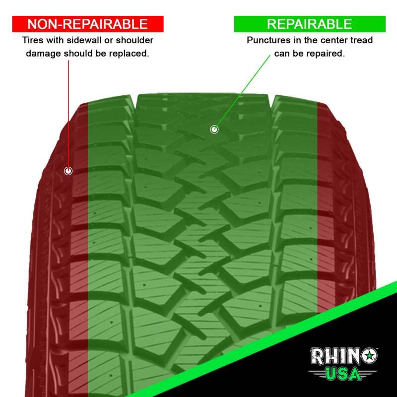 Rhino USA 14-Piece Compact Tire Repair Plug Kit