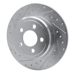 R1 05-23 Chrysler 300 Rear Left Drilled & Slotted Silver Brake Rotor