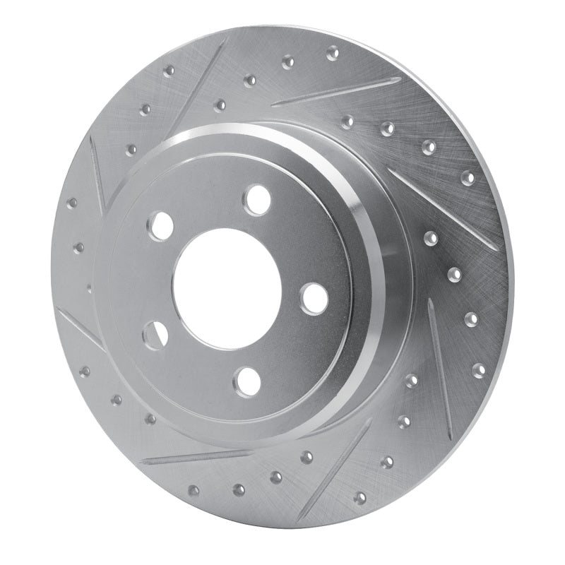 R1 05-23 Chrysler 300 Rear Left Drilled & Slotted Silver Brake Rotor