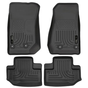 Husky Liners 11-18 Jeep Wrangler JK 2dr WeatherBeater Front & 2nd Row Floor Liners - Black
