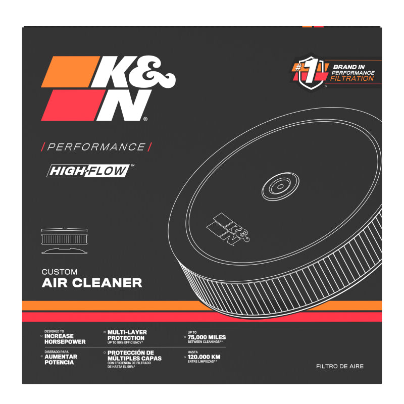 K&N Round Air Filter Assembly 5-1/8in FLG 11in OD 3-3/8in