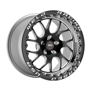 Weld S78 Beadlock 17x11/5x120.65/7.7 BS/3.18 HB - Black Center - Polished Shell - Black SBL Wheel