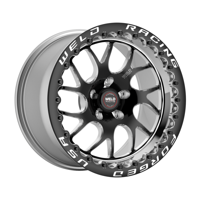 Weld S78 Beadlock 17x11/5x120.65/7.7 BS/3.18 HB - Black Center - Polished Shell - Black SBL Wheel