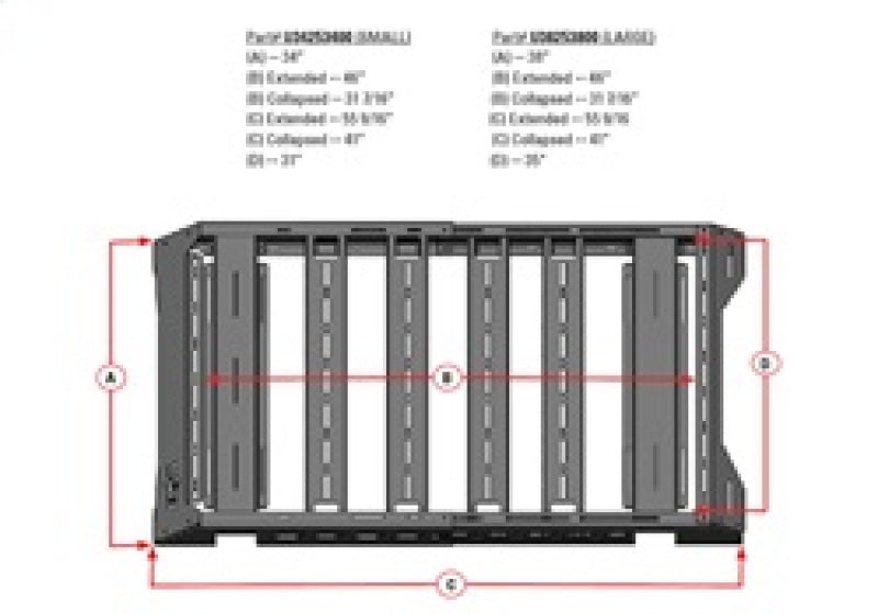 N-Fab Universal Roof Rack (Small 34.25 - 34 Width) - Tex. Black
