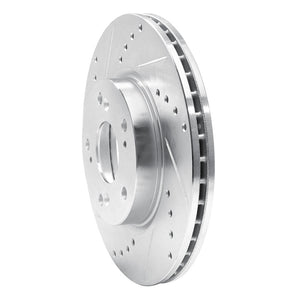 R1 03-17 Acura ILX Front Left Drilled & Slotted Silver Brake Rotor