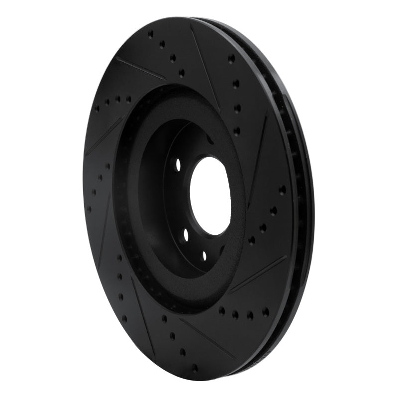 R1 04-11 Mazda RX-8 Front Left Drilled & Slotted Black Brake Rotor