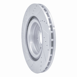 R1 05-23 Chrysler 300 Front Right Drilled & Slotted Silver Brake Rotor
