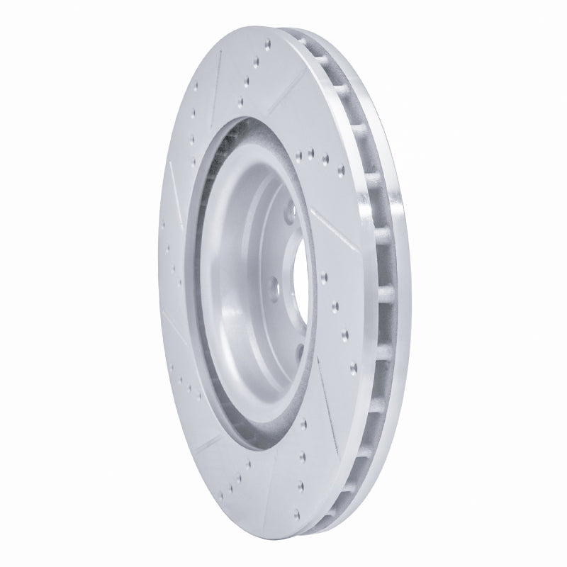 R1 05-23 Chrysler 300 Front Right Drilled & Slotted Silver Brake Rotor