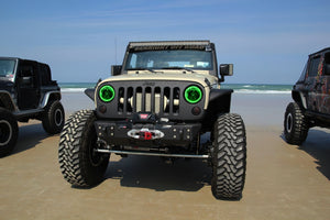 Oracle 07-17 Jeep Wrangler Surface Mount LED Headlight Halo Kit - Green