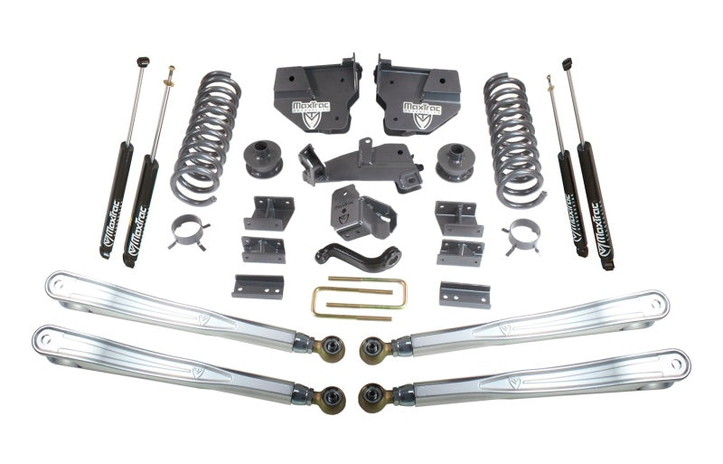 MaxTrac 14-18 RAM 2500 4WD 4in/1in MaxPro Coil Lift Kit w/4-Link Arms & MaxTrac Shocks