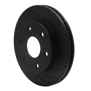 R1 04-05 Infiniti QX56 Front Right Drilled & Slotted Black Brake Rotor