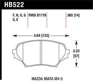 Hawk 06-10 Mazda Miata Mx-5 Front HPS Street Brake Pads