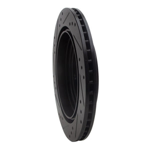 R1 08-19 Cadillac CTS Rear Right Drilled & Slotted Black Brake Rotor