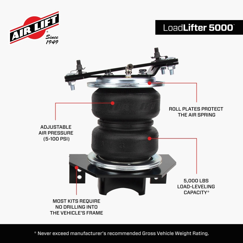 Air Lift LoadLifter 5000 Rear Air Spring Kit for 99-04 Ford F-250 RWD w/ In-Bed Tow Hitch