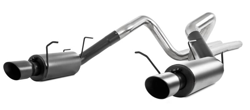 MBRP 11-14 Ford Mustang GT 5.0L 3in Cat Back Dual Split Rear Street Version 4in Tips - Black