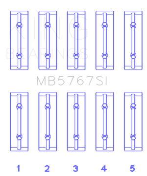 King Engine Bearings Nissan Hr15/16DE (Size +0.75mm) Main Bearing Set