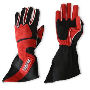 RaceQuip SFI-5 Red/Black Medium Outseam Angle Cut Glove