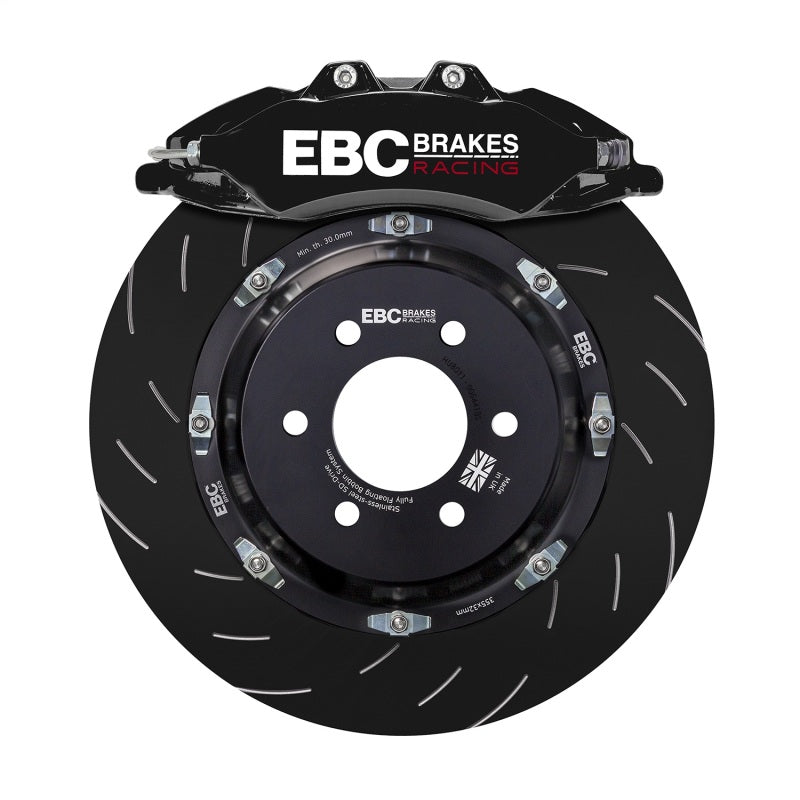 EBC Racing 07-13 BMW M3 (E90/E92/E82) Black Apollo-6 Calipers 380mm Rotors Front Big Brake Kit