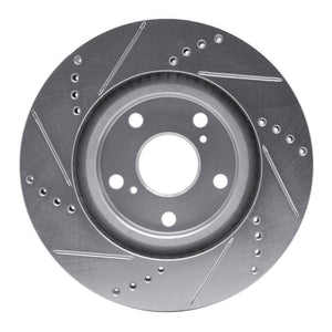 R1 08-14 Lexus IS F Rear Right Drilled & Slotted Silver Brake Rotor