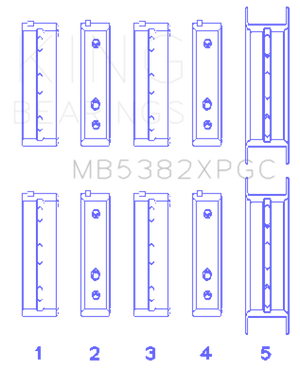 King Subaru EJ20/EJ22/EJ25 Including Turbo pMaxKote Performance Main Bearing Set - Size STDX