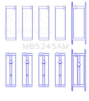 King 91-04 Nissan 146CI/2.4L KA24DE L4/89-97 146CI/2.4L KA24E L4  Main Bearing Set - Size +0.25mm