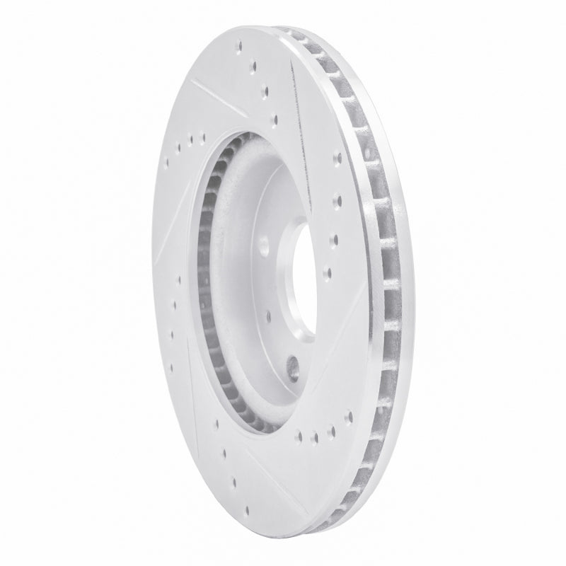 R1 08-11 Ford Focus Front Left Drilled & Slotted Silver Brake Rotor