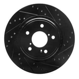R1 15-25 Acura MDX Front Right Drilled & Slotted Black Brake Rotor