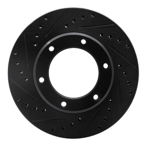 R1 90-92 Toyota Land Cruiser Front Left Drilled & Slotted Black Brake Rotor